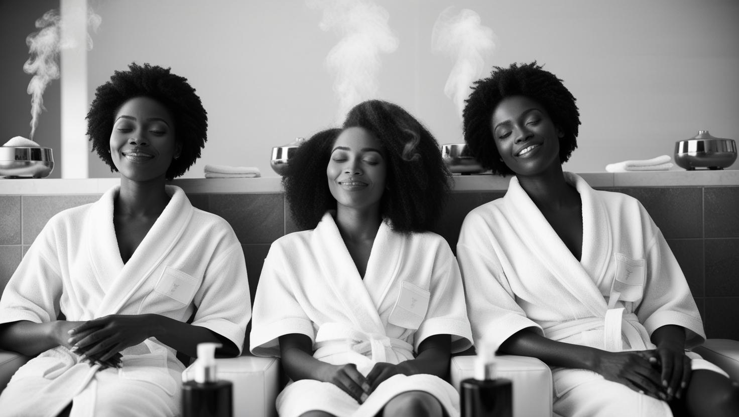 African women at the spa - photograph black and white..jpg